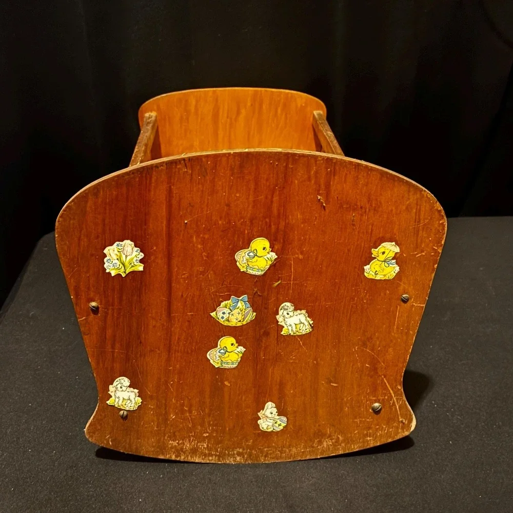 Vintage Wooden Doll Cradle – Little Bo Peep Design